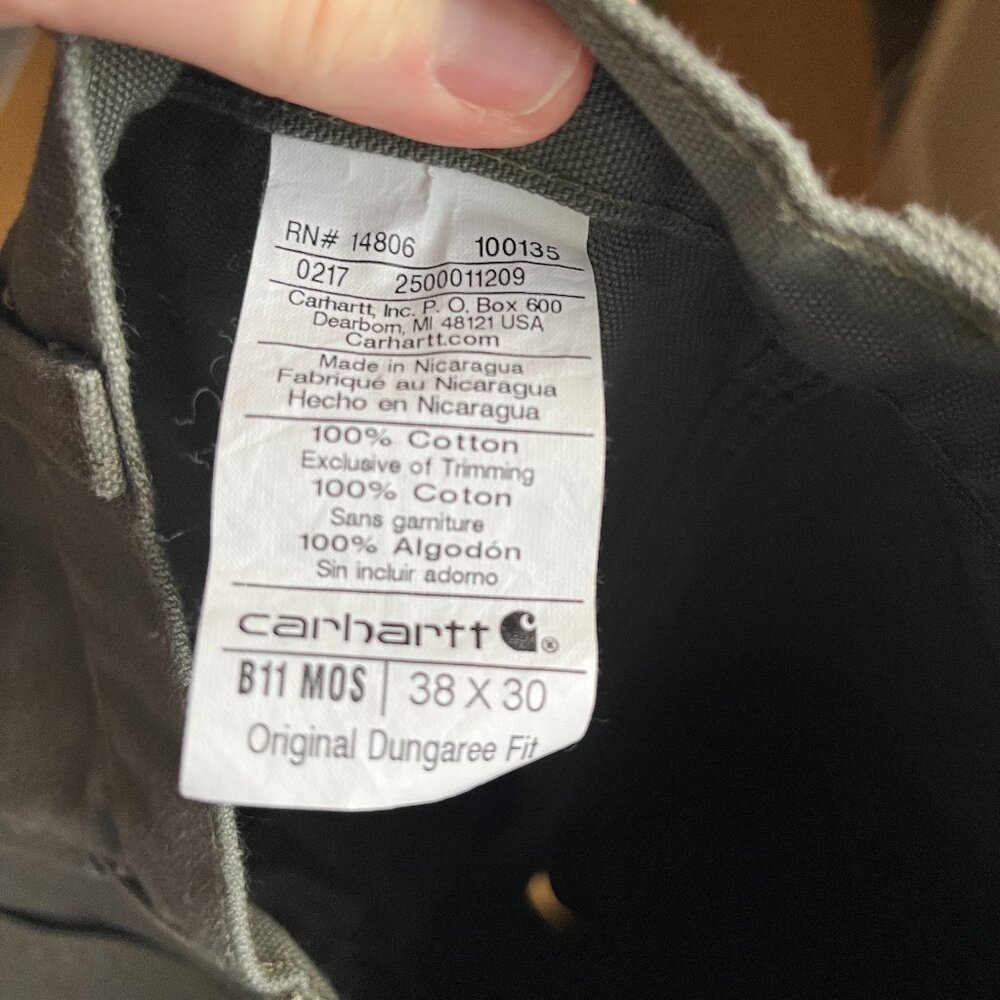 Set of 2 38x30 Carhartt Loose Straight Washed Duck Dungaree size 38x30 - Picture 4 of 7